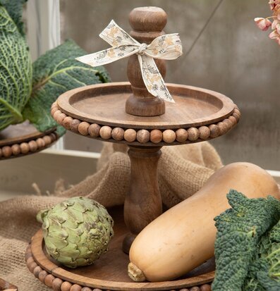 Våningsfat Marble Trä Brun från A Lot Decoration på juteväv