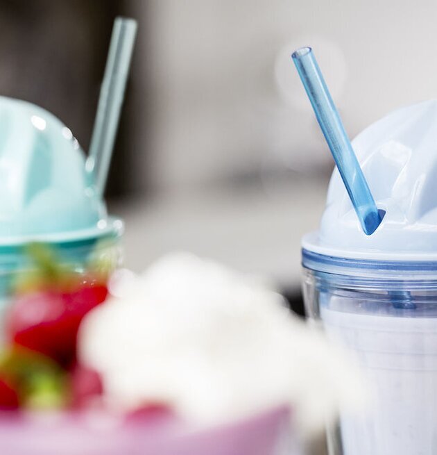 Sweet Milkshake Grön från Sagaform, grön bägare med sugrör