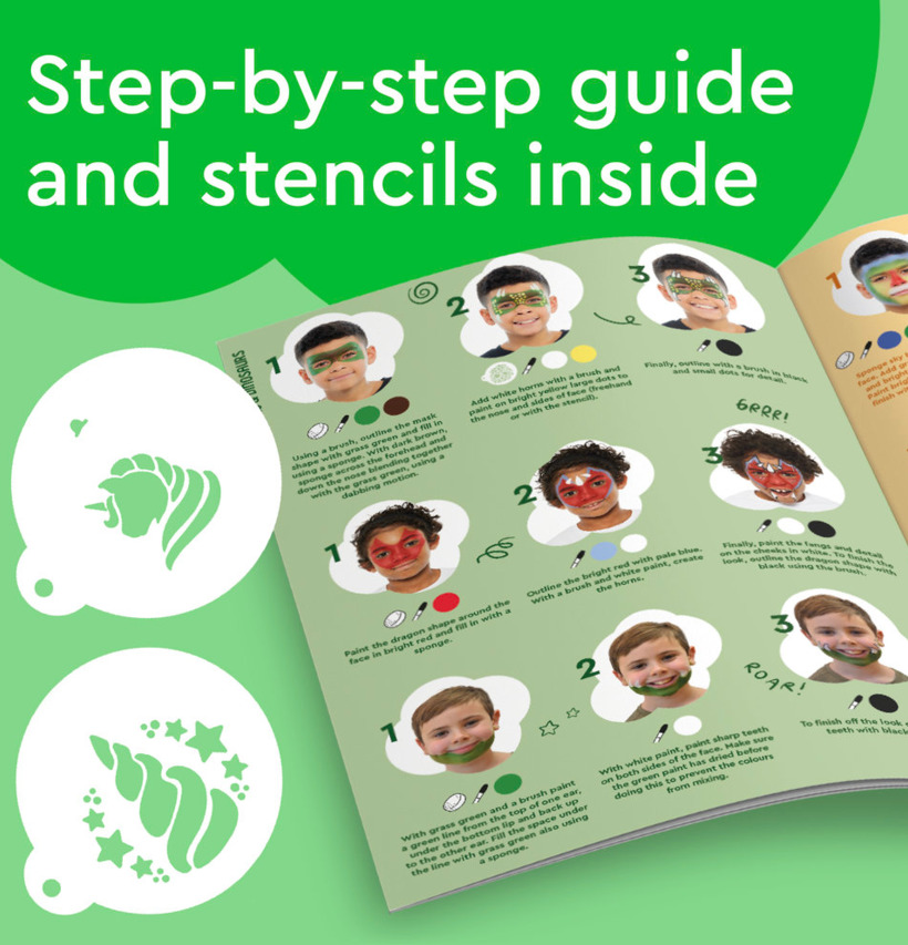 Snazaroo Ansiktsfärg Monster Face Paint Kit med guide