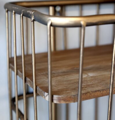 Vägghylla M. 5 Krokar Antik Mässing Chic Antique Vägghyllor