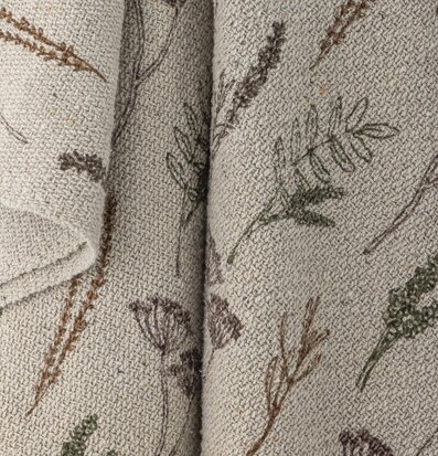 Pläd Pyle Natur från Bloomingville med växtmönster i beige