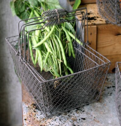 Nätkorg Set/3 Med Handtag från Västanvinden fylld med bönor