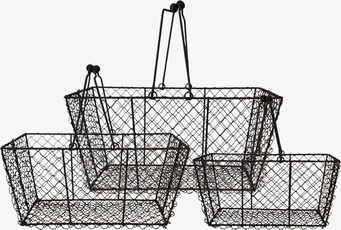 Nätkorg Set/3 Med Handtag från Västanvinden i tre storlekar