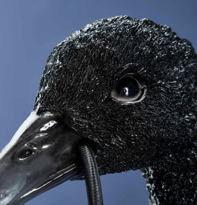 Vägglampa Svan Baby Petra Svart från Werner Voss i detalj