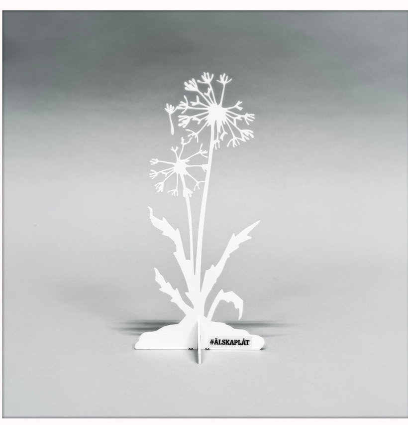 #ÄlskaPlåt Maskros Vit från Älskaplåt, vit metallmaskros