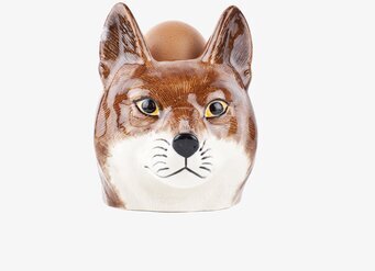 Äggkopp Räv från Quail Ceramics, detaljrik keramikräv