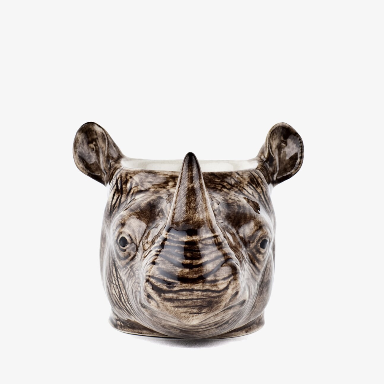 Äggkopp Noshörning från Quail Ceramics i detaljrik keramik