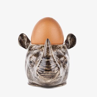 Äggkopp Noshörning från Quail Ceramics mot vit bakgrund