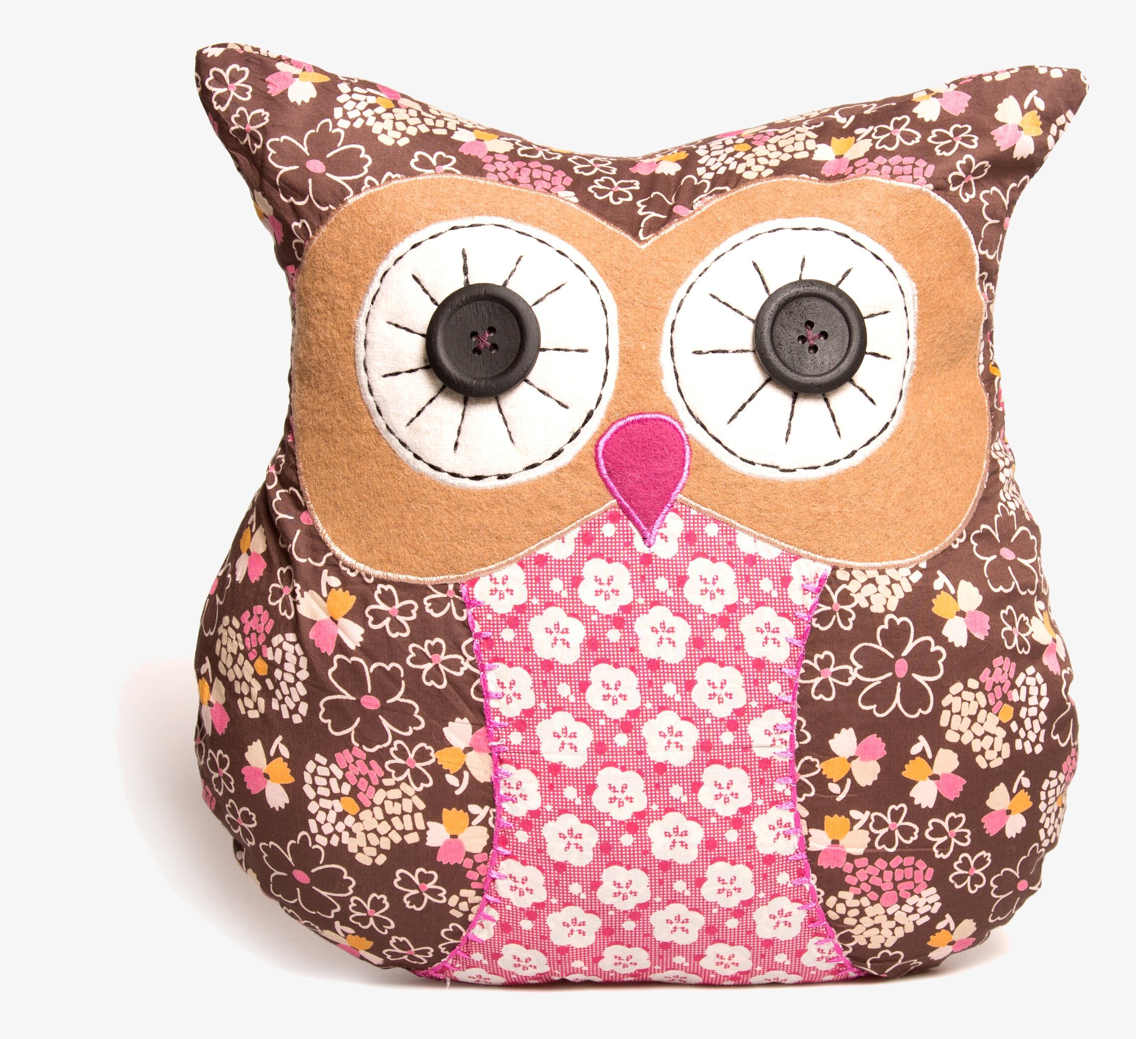 Kudde Miriam från Sass & Belle, uggleformad och färgrik