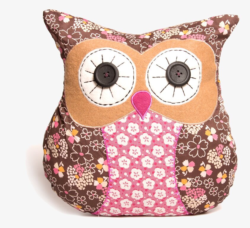 Kudde Miriam från Sass & Belle, uggleformad och färgrik