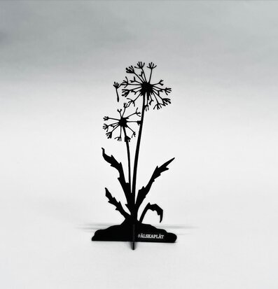 #ÄlskaPlåt Maskros Svart Älskaplåt Blommor & växter i plåt för innemiljö Skelettblommor Pelargonier Orkidéer Monstera