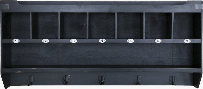 Vägghylla Antiksvart från Chic Antique med numrerade fack