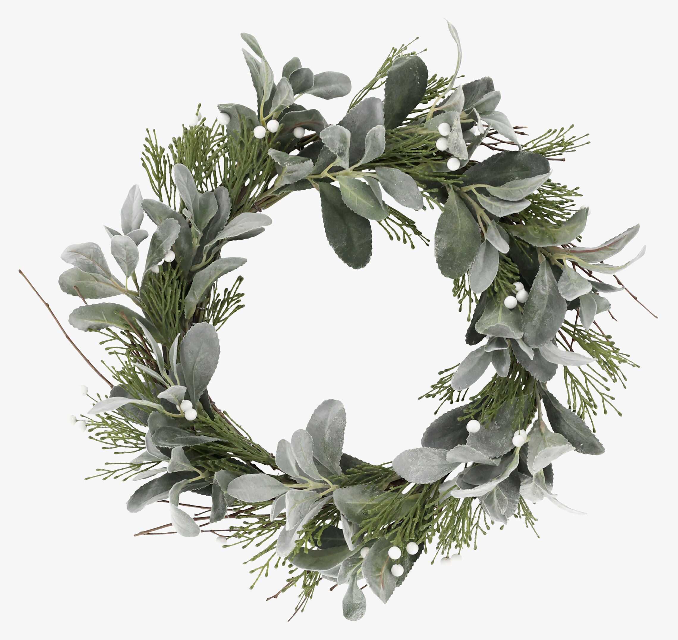 Fleur Krans Gran & Bär från Chic Antique hänger på en dörr