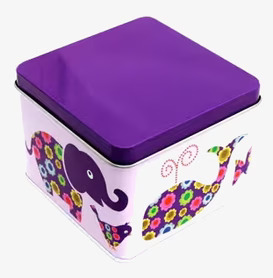 Liten box - Lila djur från Blafre med färgglada djurmotiv