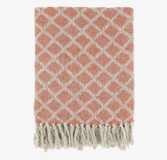 Pläd Terrakotta från Chic Antique med geometriskt mönster