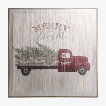 Tavla LED Merry & Bright från Chic Antique med julmotiv