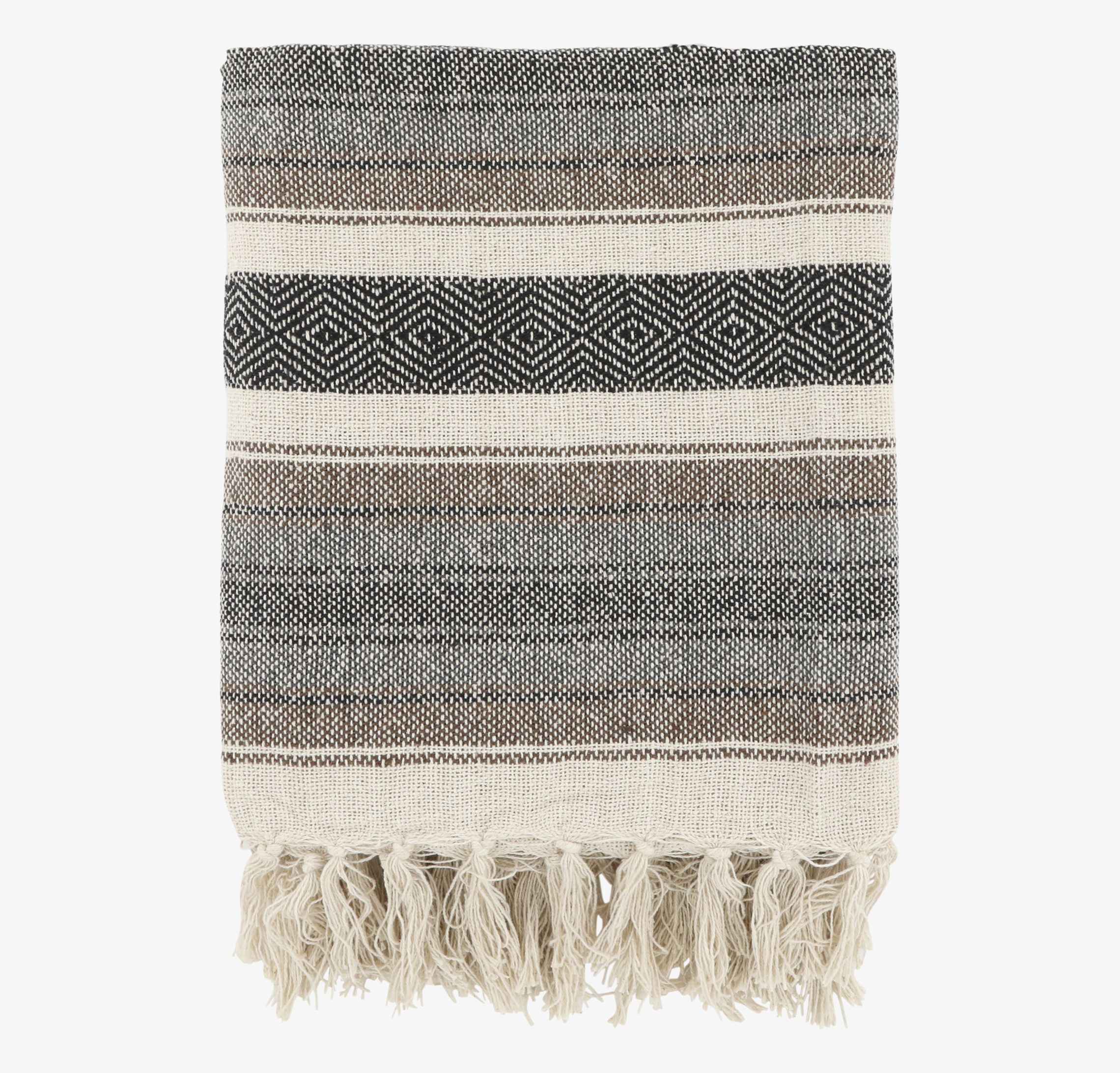 Aix Pläd Mocca/Svart från Chic Antique med geometriska mönster