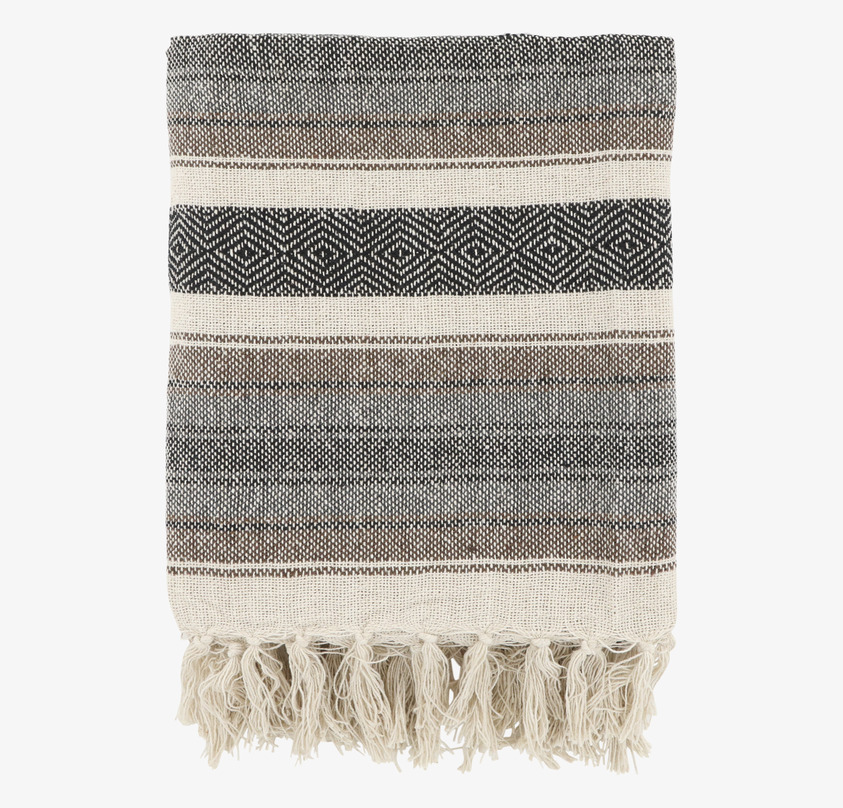 Aix Pläd Mocca/Svart från Chic Antique med geometriska mönster