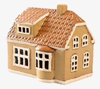 Bild av en charmig och detaljrik ljuslykta som hus
