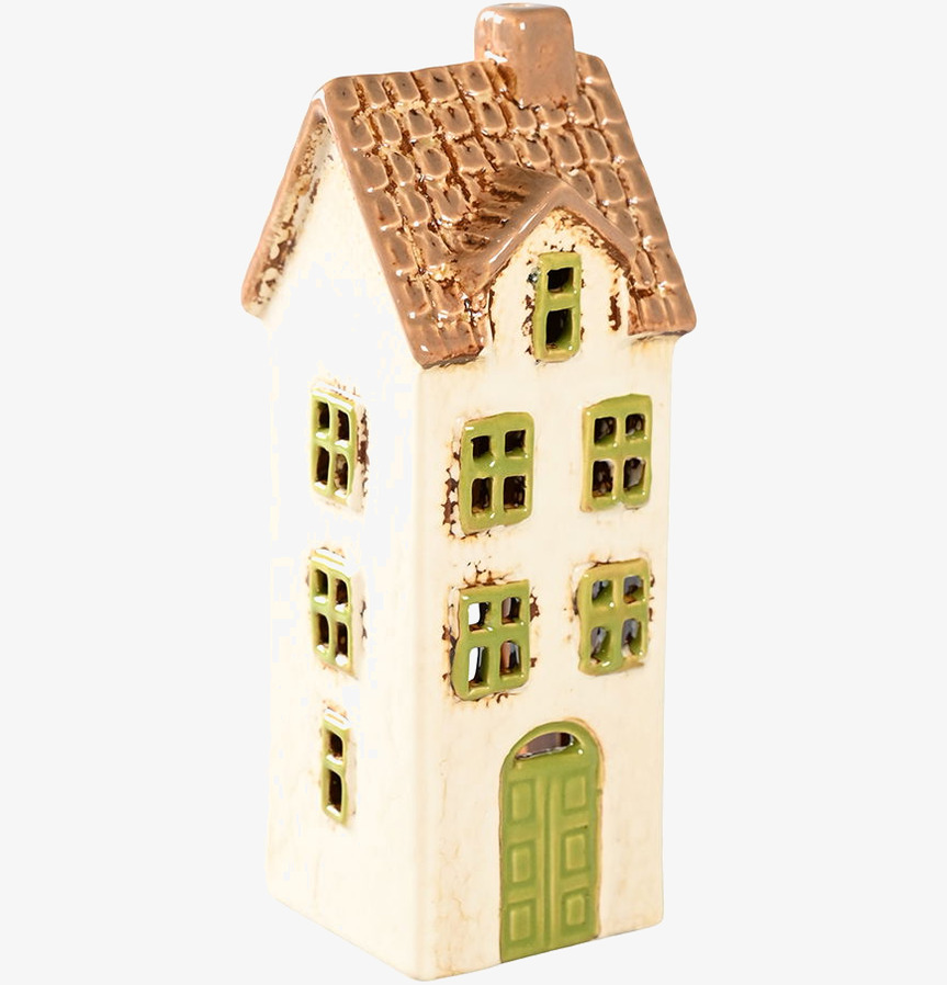 Ljuslykta Hus Creme från Det Gamle Apotek i keramik
