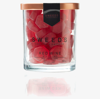 Red Wine - Sweeds Cocktail Sweets i glasburk med kopparlock