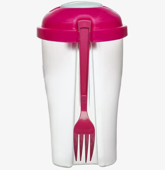 Sallad To Go Rosa från Sagaform - portabel salladsbehållare