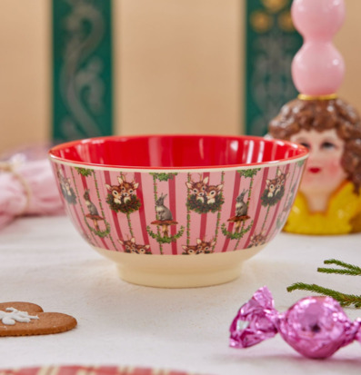 Skål Sweet Forest Print från Rice med färgstarka djurmotiv