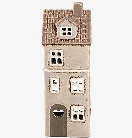 Ljuslykta Hus Beige från Det Gamle Apotek i keramik