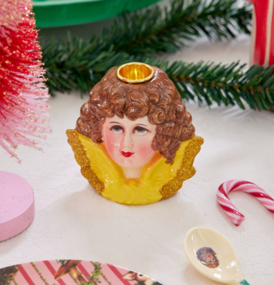 Ljushållare Ängel Gul från Rice med juldekorationer