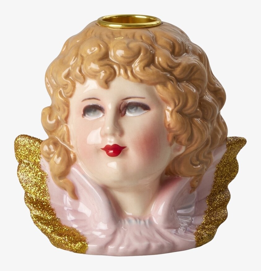 Ljushållare Ängel Rosa från Rice med gyllene detaljer