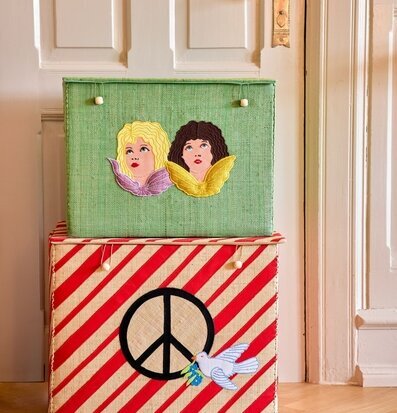 Förvaringskorg Änglar från Rice med färgglad ängeldesign