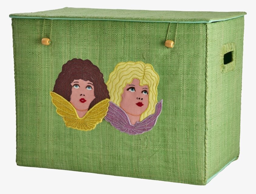 Förvaringskorg Änglar från Rice i grönt vävt material