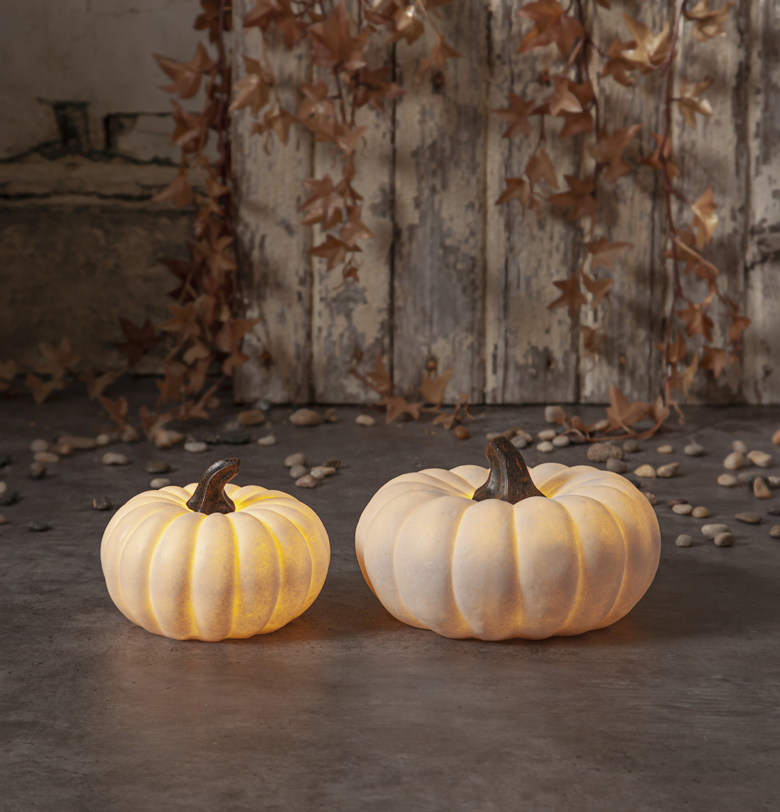 Dekoration Pumpa Sandy 20,5cm från Star Trading på betongyta