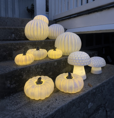 Dekoration Pumpa Sandy 15cm från Star Trading på stensteg