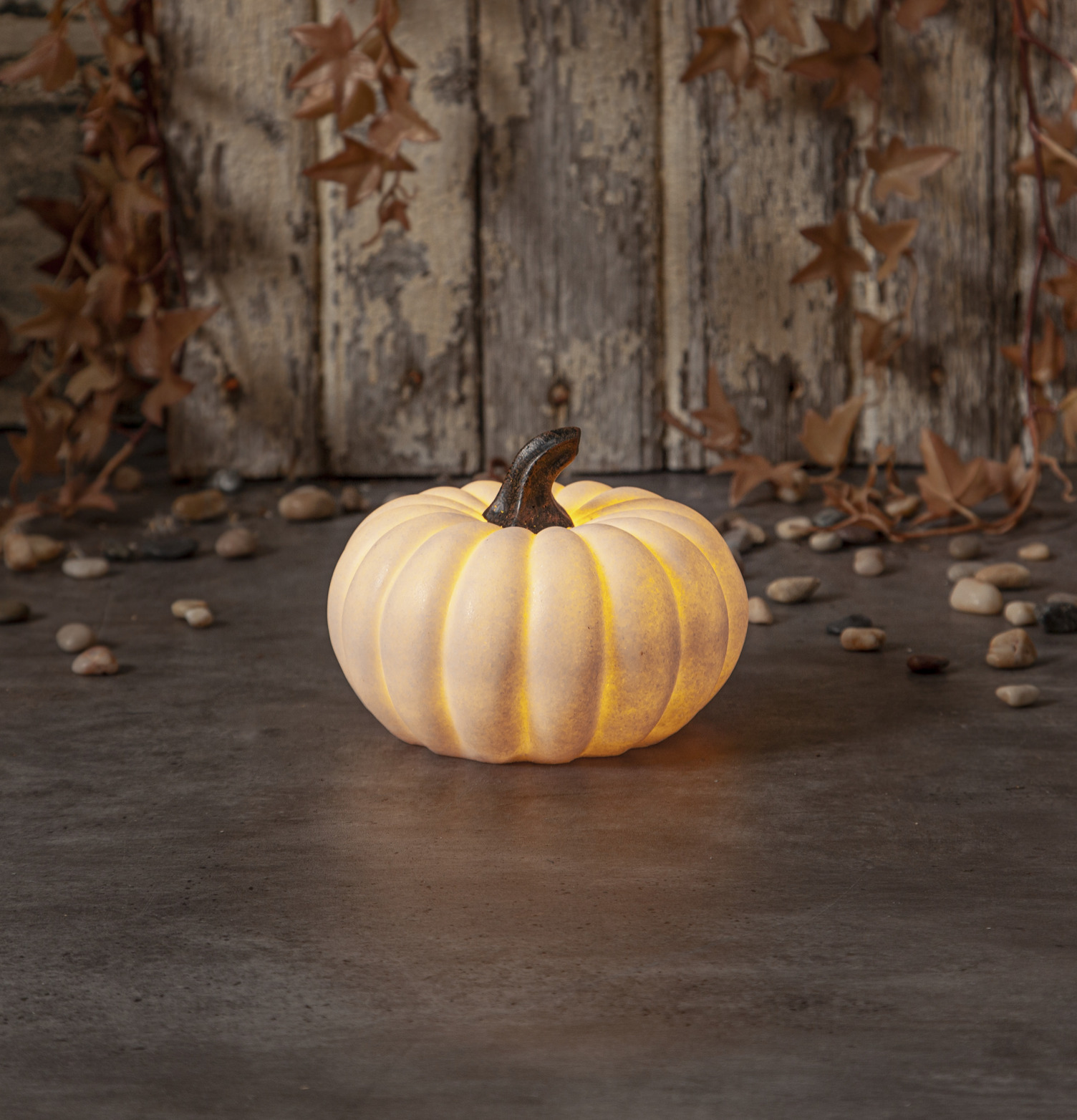 Dekoration Pumpa Sandy 15cm från Star Trading i rustik miljö