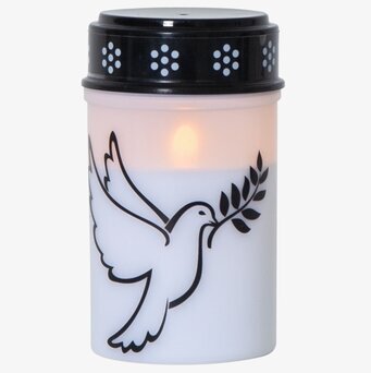Gravljus LED Dove från Star Trading med duvmotiv och flimmer