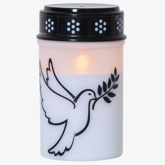 Gravljus LED Dove från Star Trading med duvmotiv och flimmer