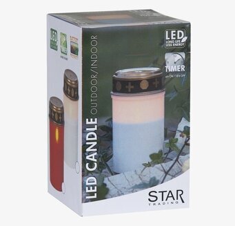 Gravljus LED Serene från Star Trading i rött och vitt