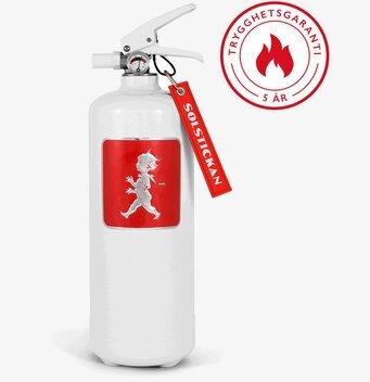 Solstickan Brandsläckare 2kg Vit/Röd med ergonomiskt handtag