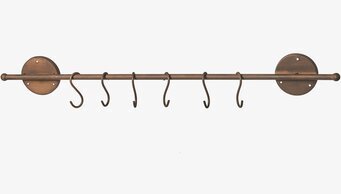 Väggstång Med Krokar från I AM Interior i rustik metall