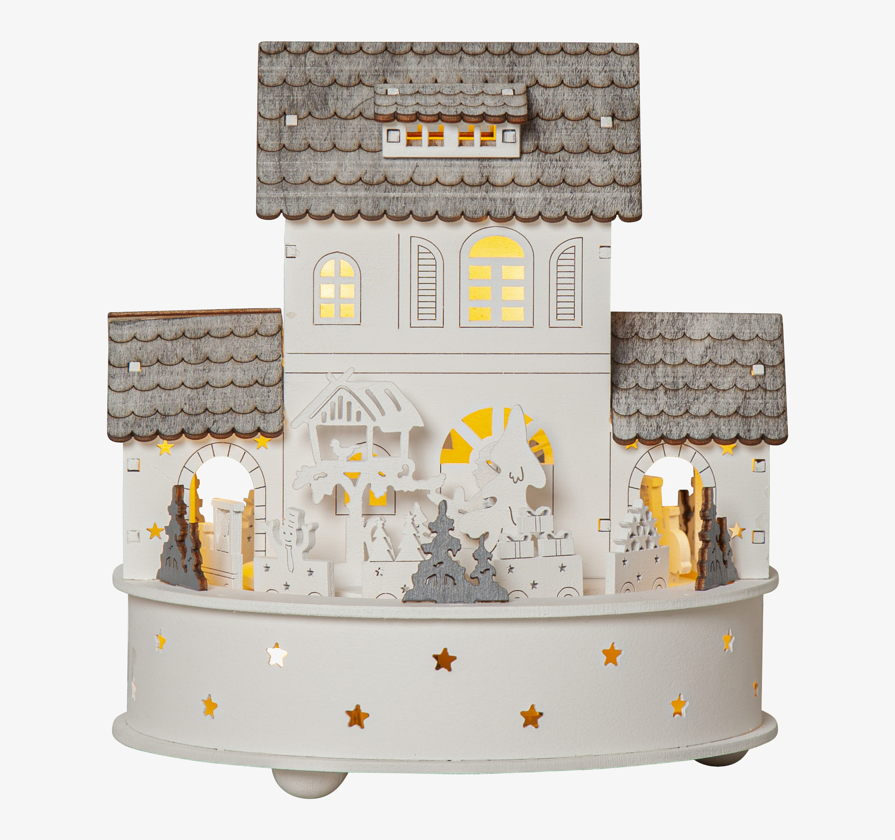 Dekoration Julhus Grauberg från Star Trading med belysning