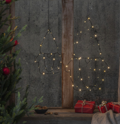 Inomhusdekoration Santa från Star Trading med LED-lampor