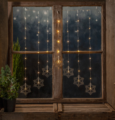 Ljusgardin Decysnowflake från Star Trading i fönster