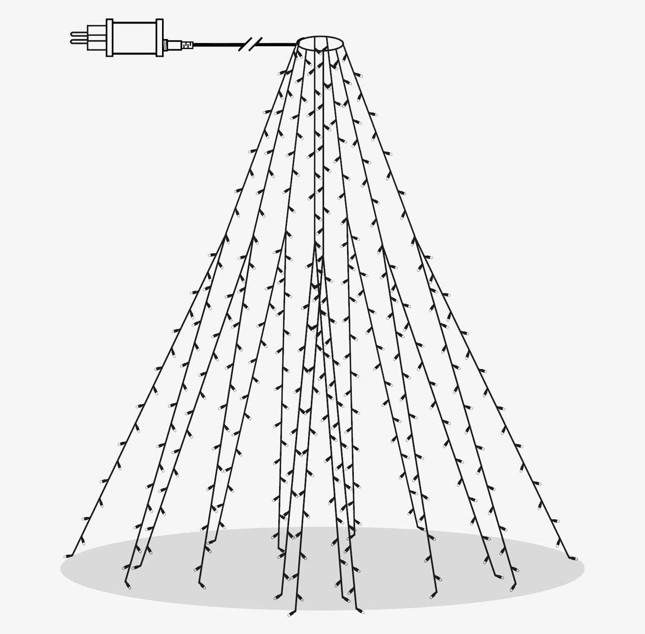 Julgransslinga Golden Warm White från Star Trading i gran