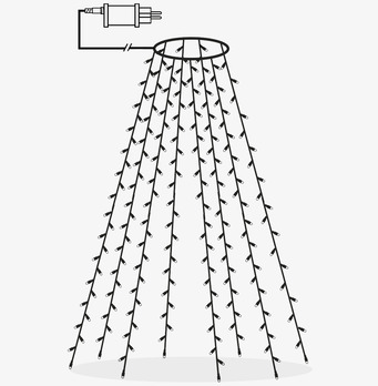 Julgransslinga LED från Star Trading med vitt ljus i granen