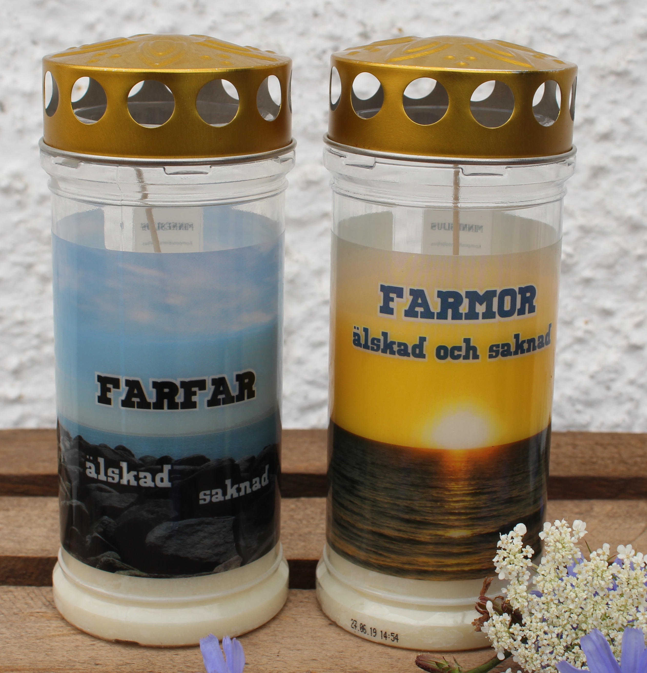 Minnesljus/Gravljus Farmor/Farfar från Lind Decoration