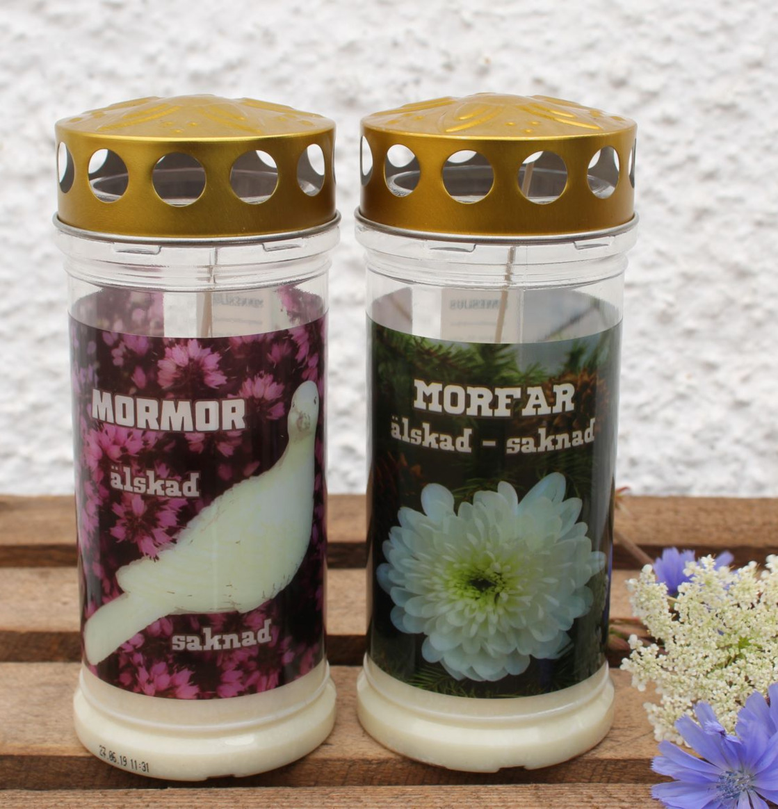 Minnesljus/Gravljus Mormor/Morfar från Lind Decoration