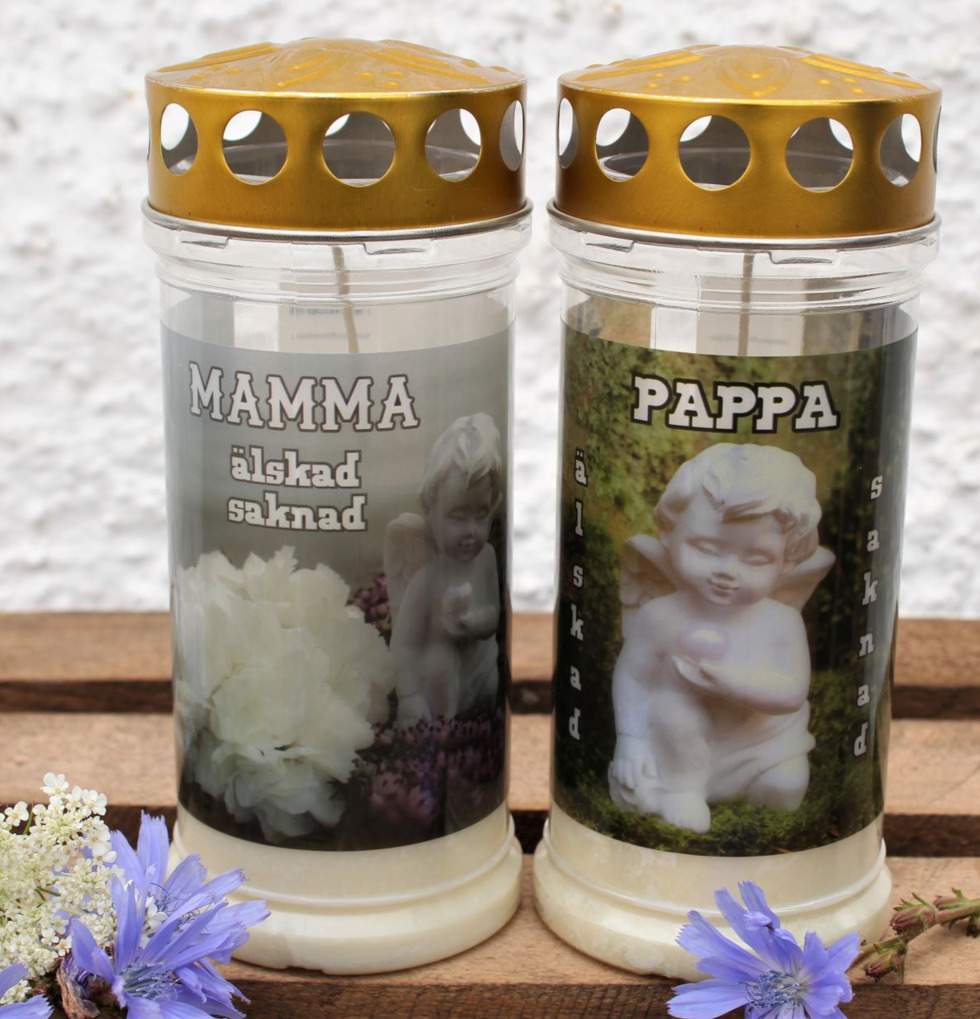 Minnesljus/Gravljus Mamma/Pappa från Lind Decoration