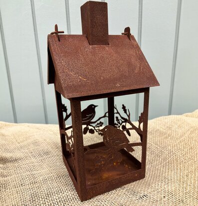 Lykta/Fågelmatare Rost från Lind Decoration i rostigt stål