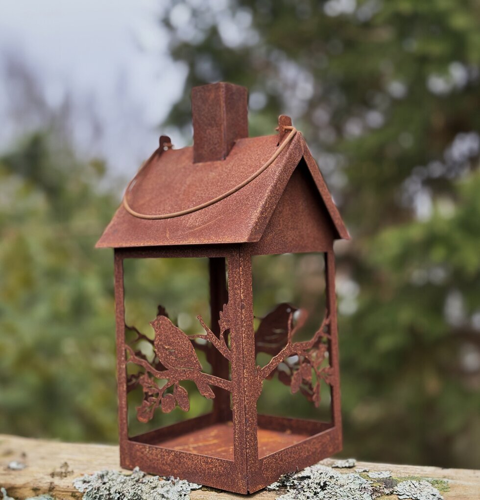 Lykta/Fågelmatare Rost från Lind Decoration i trädgård